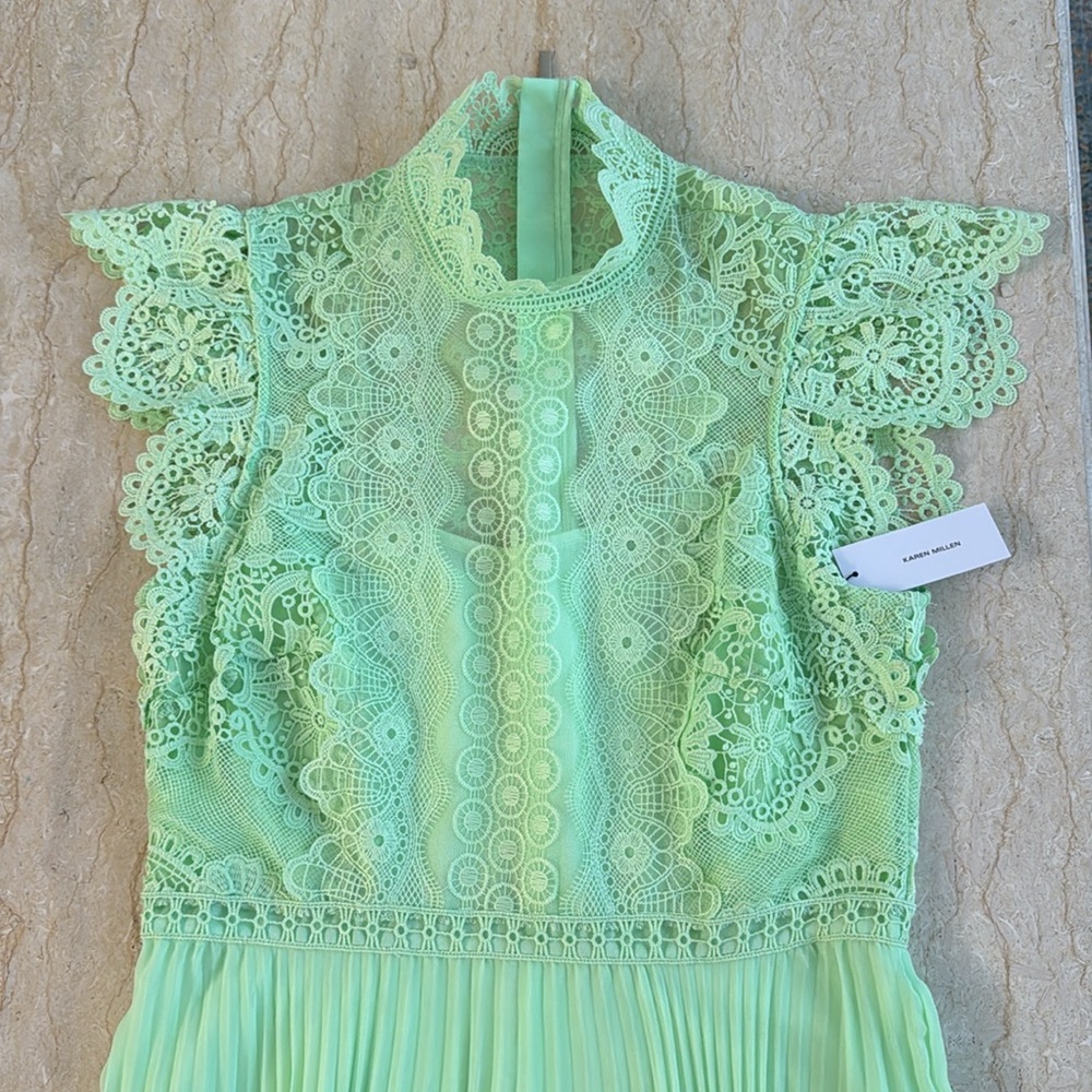 NWT Karen Millen Guipure Lace Pleated Skirt Midi Dress. Sold Out! - Picture 4 of 16